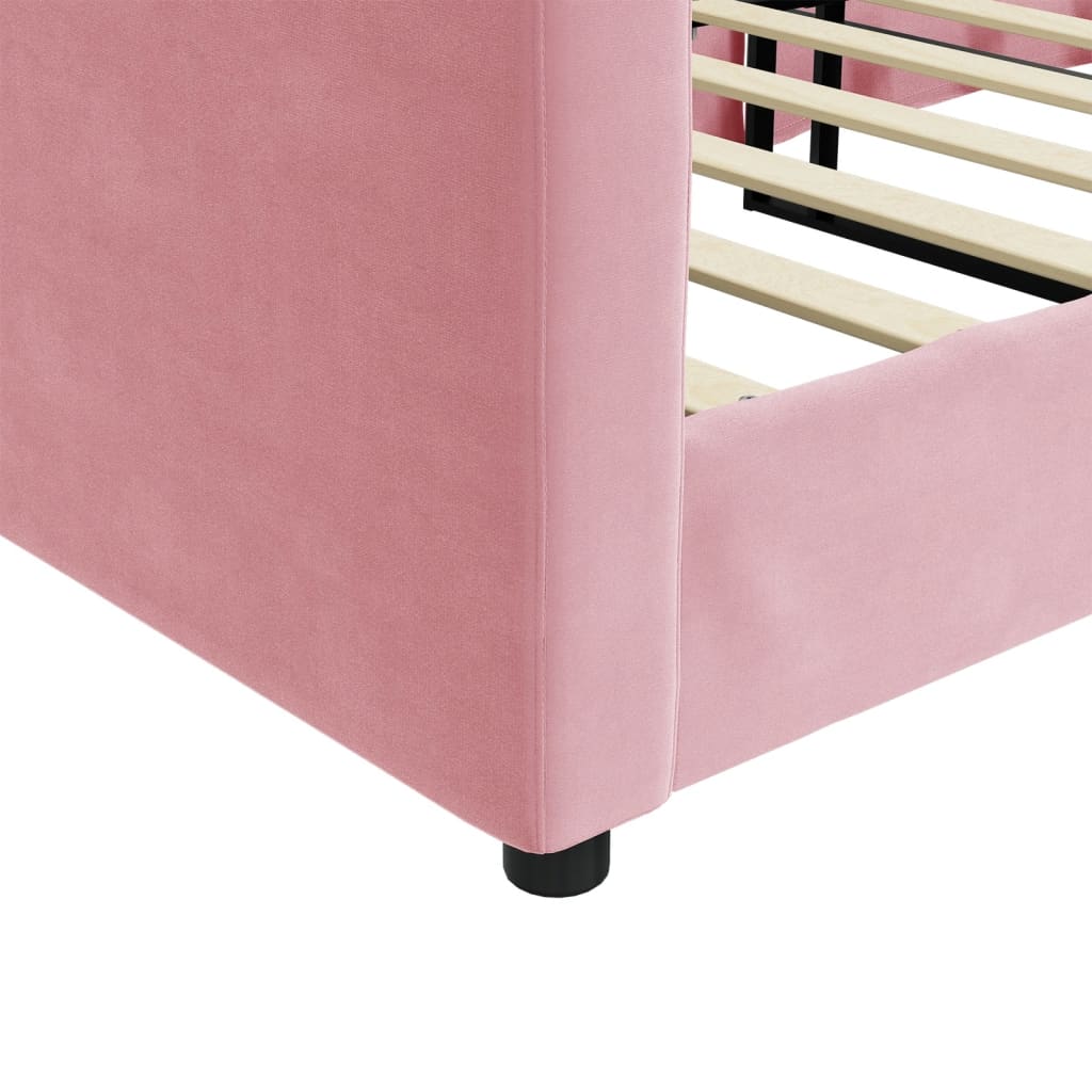 Letto Da Giorno Rosa 80x200 Cm In Velluto - Image 6