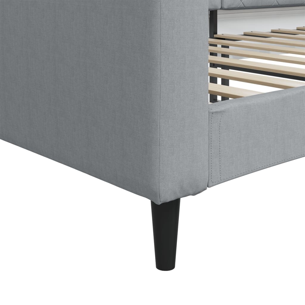 Letto Da Giorno Grigio Chiaro 80x200 Cm In Tessuto - Image 6