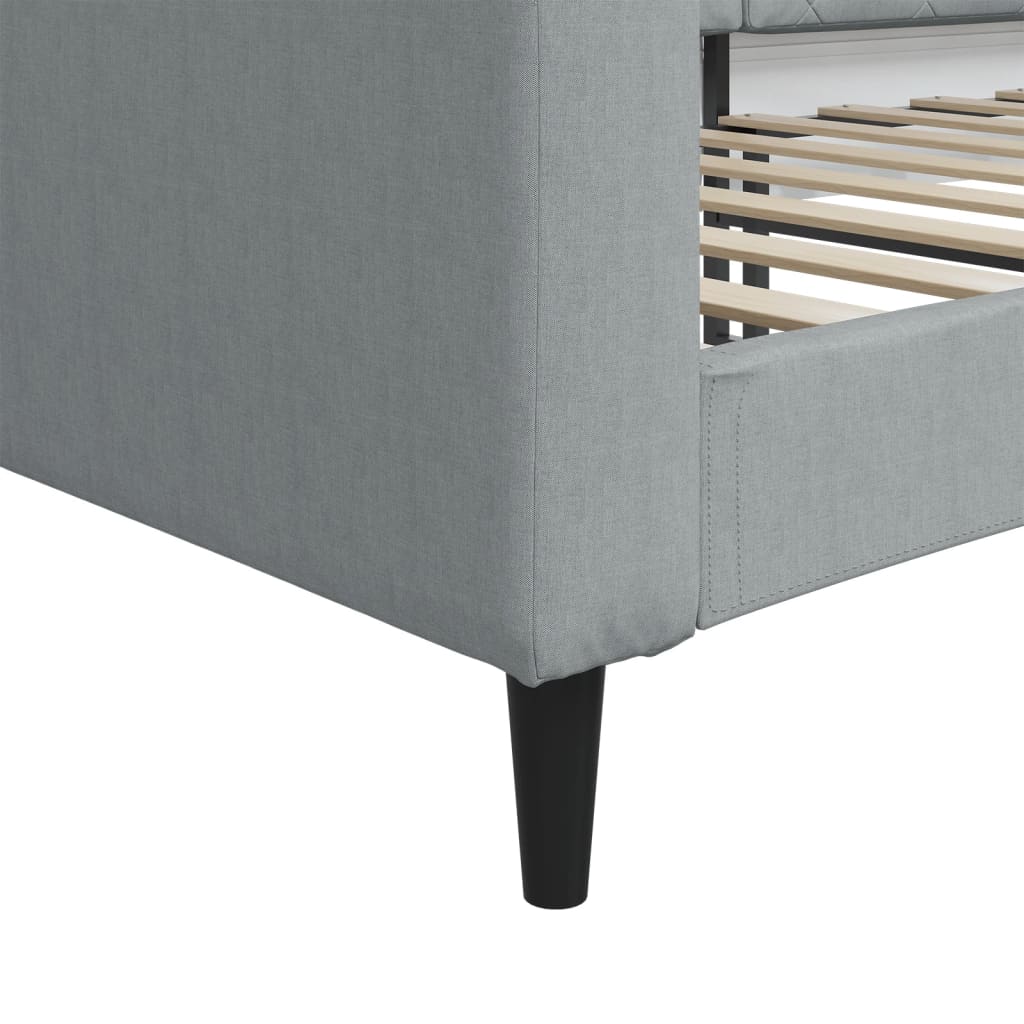 Letto Da Giorno Grigio Chiaro 90x190 Cm In Tessuto - Image 6