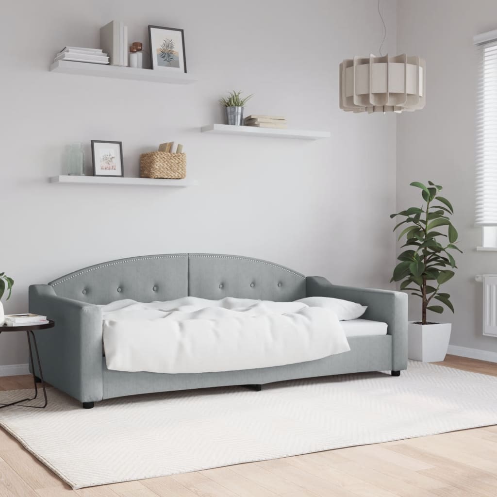 Letto Da Giorno Grigio Chiaro 90x190 Cm In Tessuto