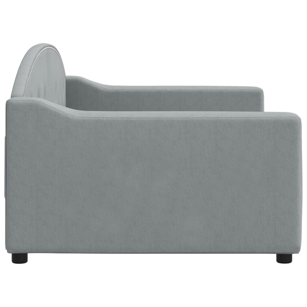 Letto Da Giorno Grigio Chiaro 90x190 Cm In Tessuto - Image 4