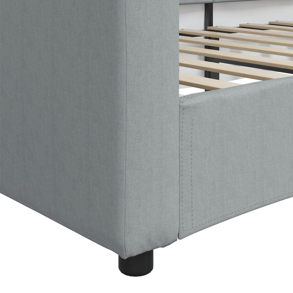 Letto Da Giorno Grigio Chiaro 90x190 Cm In Tessuto - Image 6