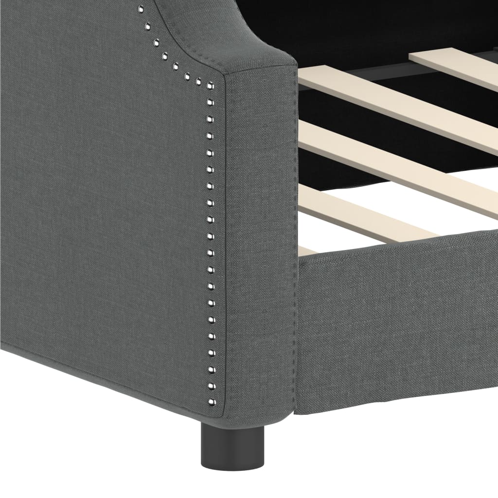 Letto Da Giorno Grigio 90x200 Cm In Tessuto - Image 6