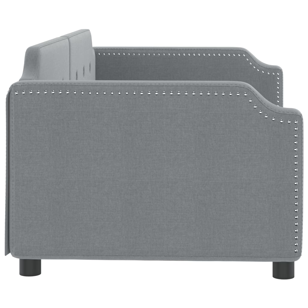 Letto Da Giorno Grigio Chiaro 90x190 Cm In Tessuto - Image 4