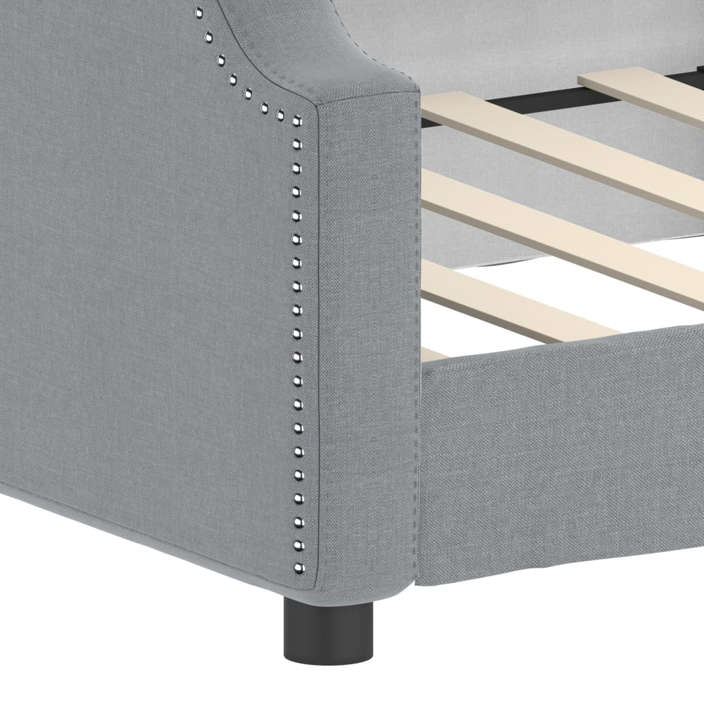 Letto Da Giorno Grigio Chiaro 90x190 Cm In Tessuto - Image 6