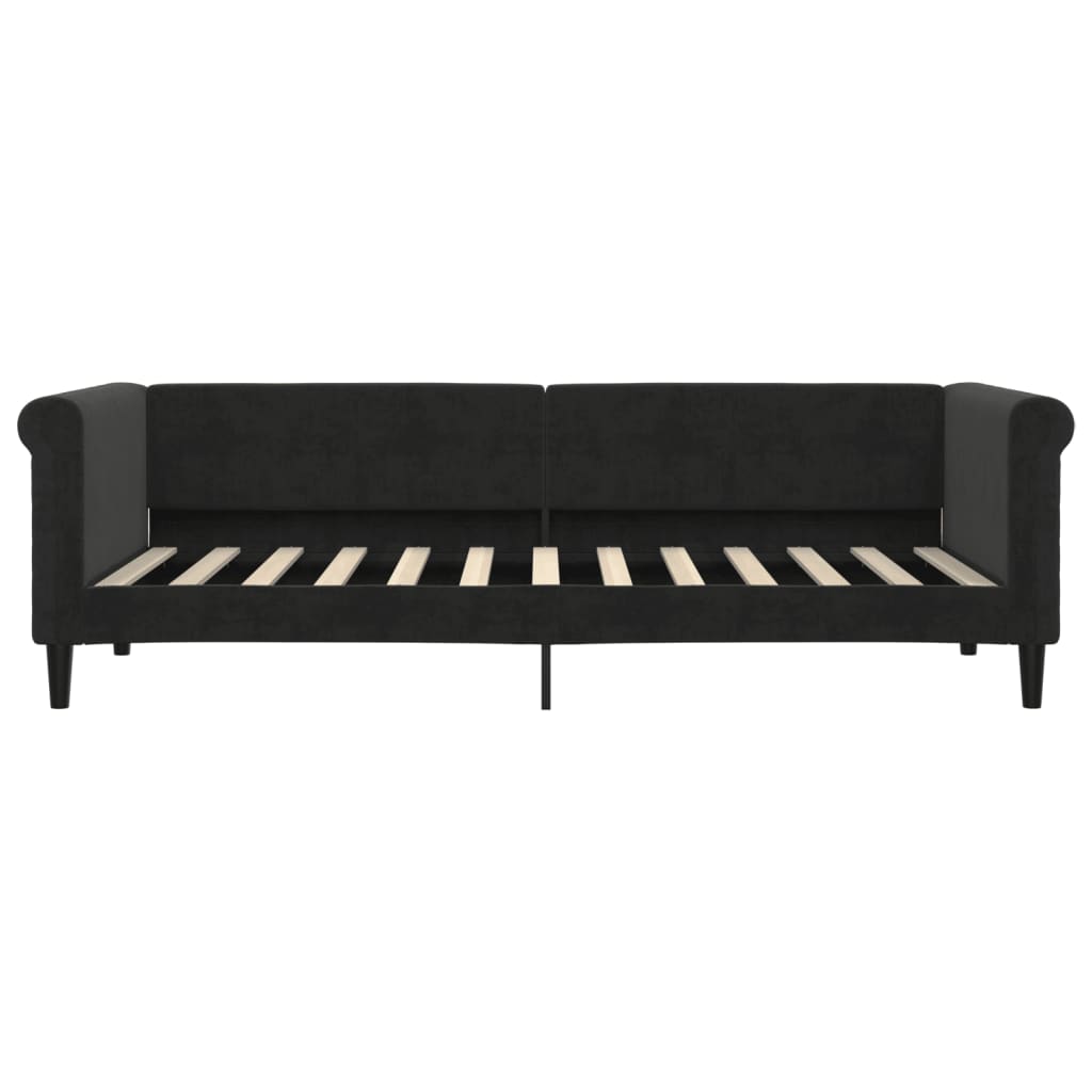 Letto Da Giorno Nero 80x200 Cm In Velluto - Image 3