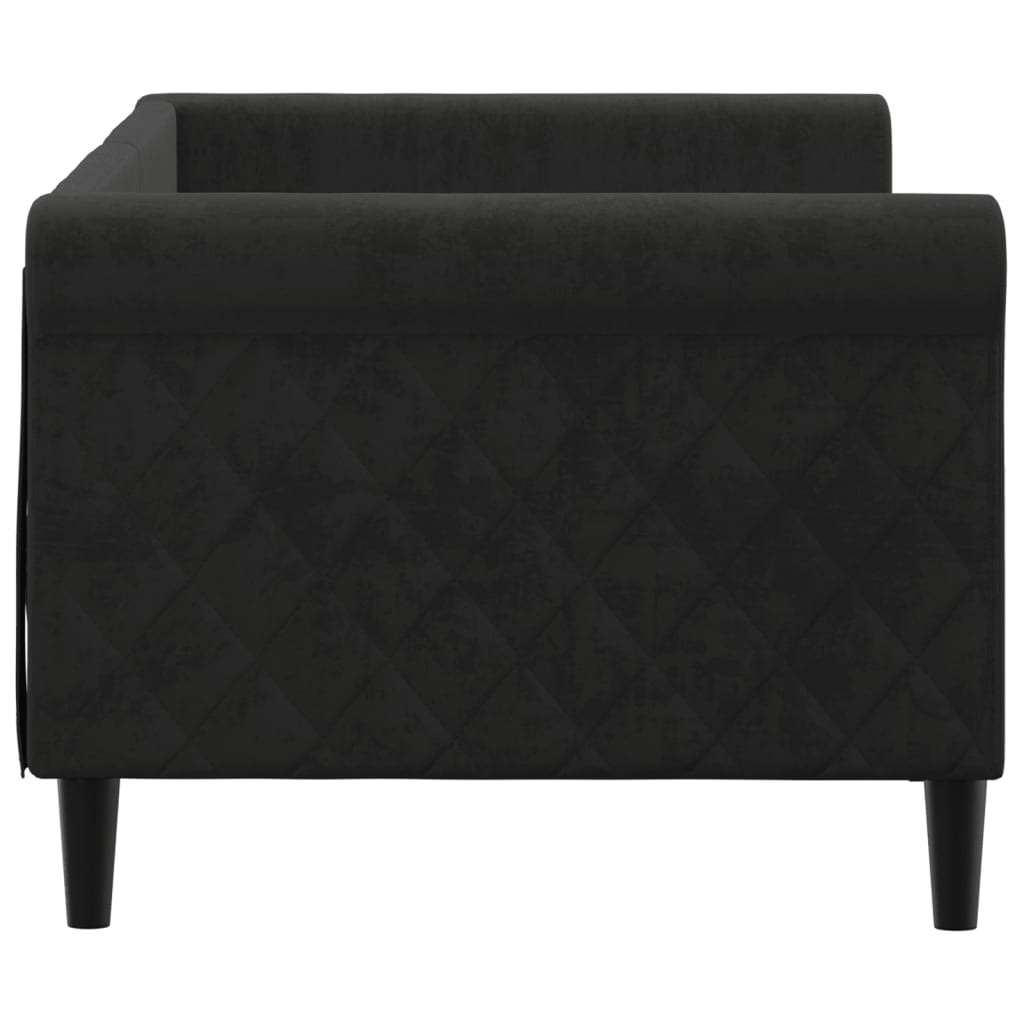 Letto Da Giorno Nero 80x200 Cm In Velluto - Image 4