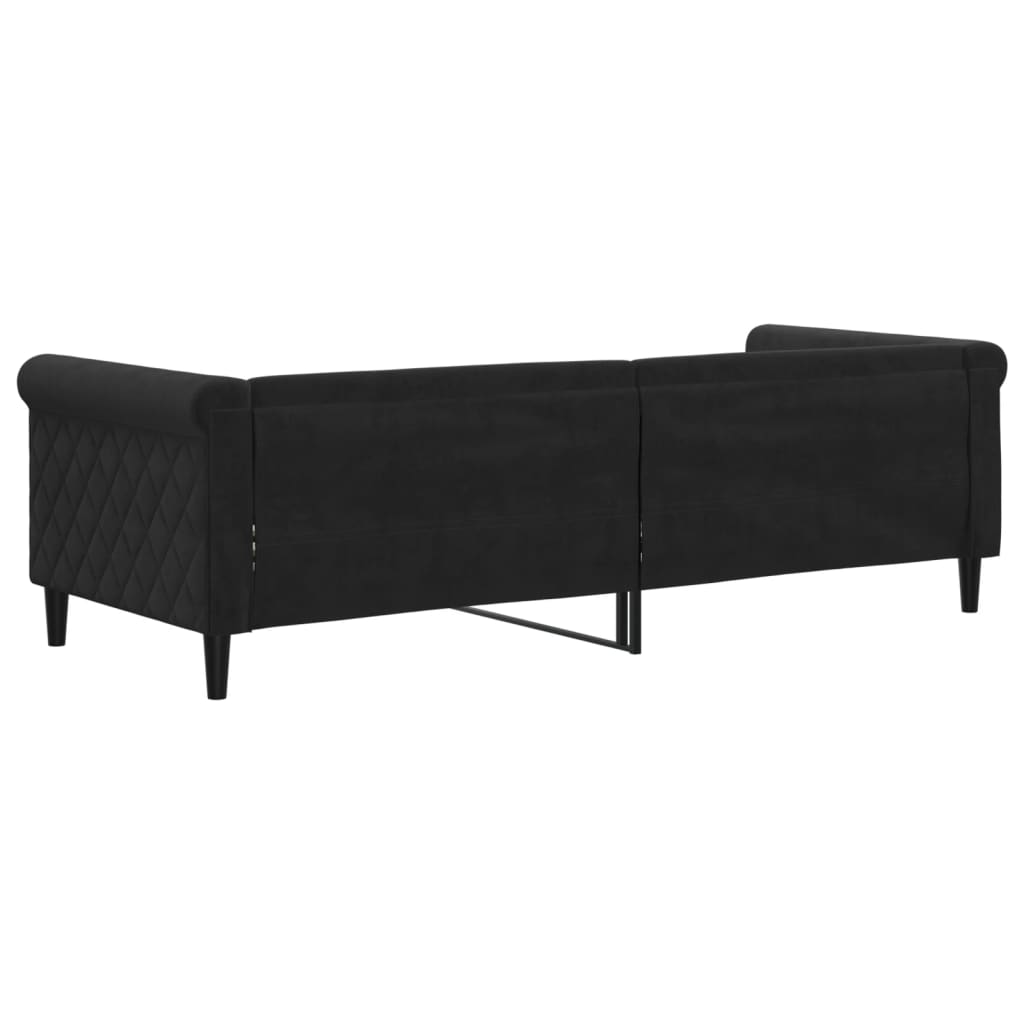Letto Da Giorno Nero 80x200 Cm In Velluto - Image 5