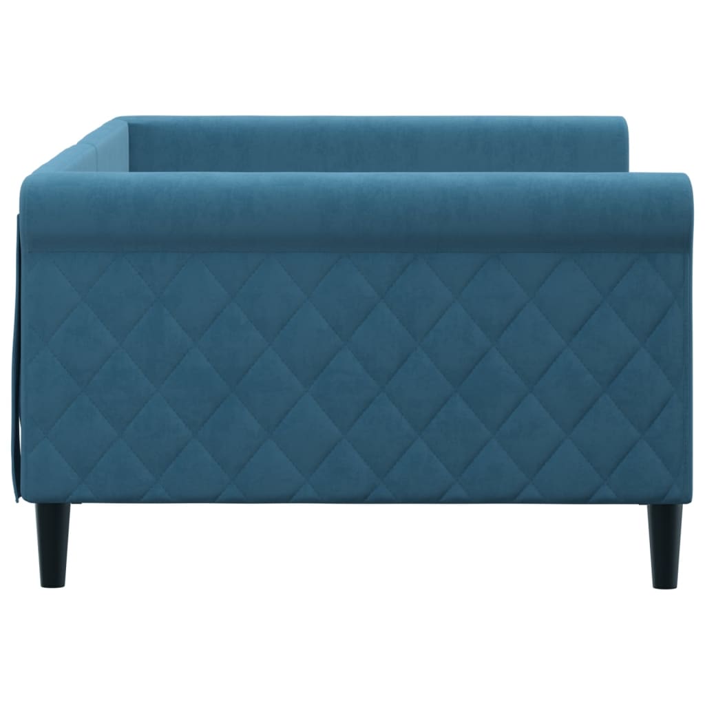 Letto Da Giorno Blu 100x200 Cm In Velluto - Image 4