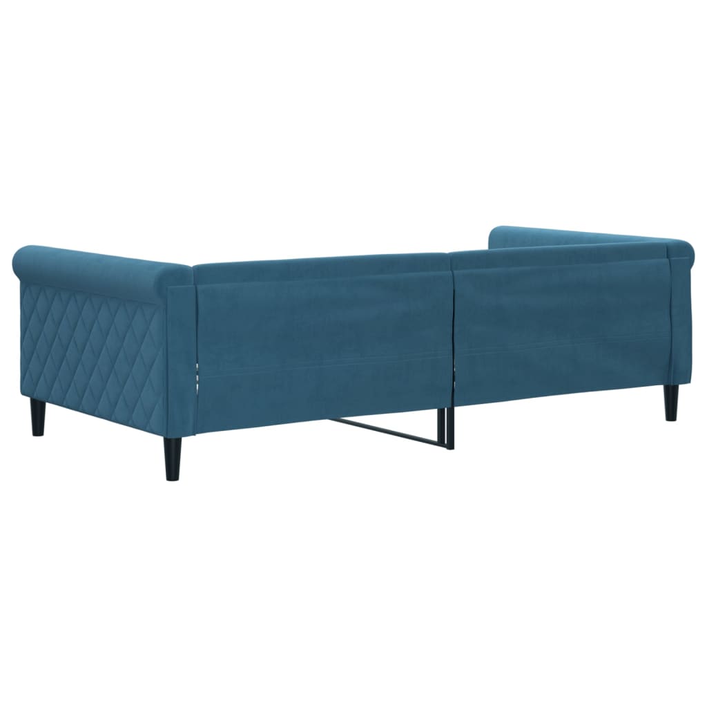 Letto Da Giorno Blu 100x200 Cm In Velluto - Image 5