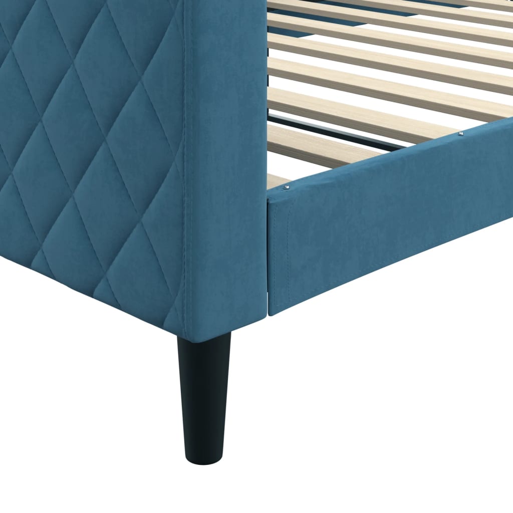Letto Da Giorno Blu 100x200 Cm In Velluto - Image 6