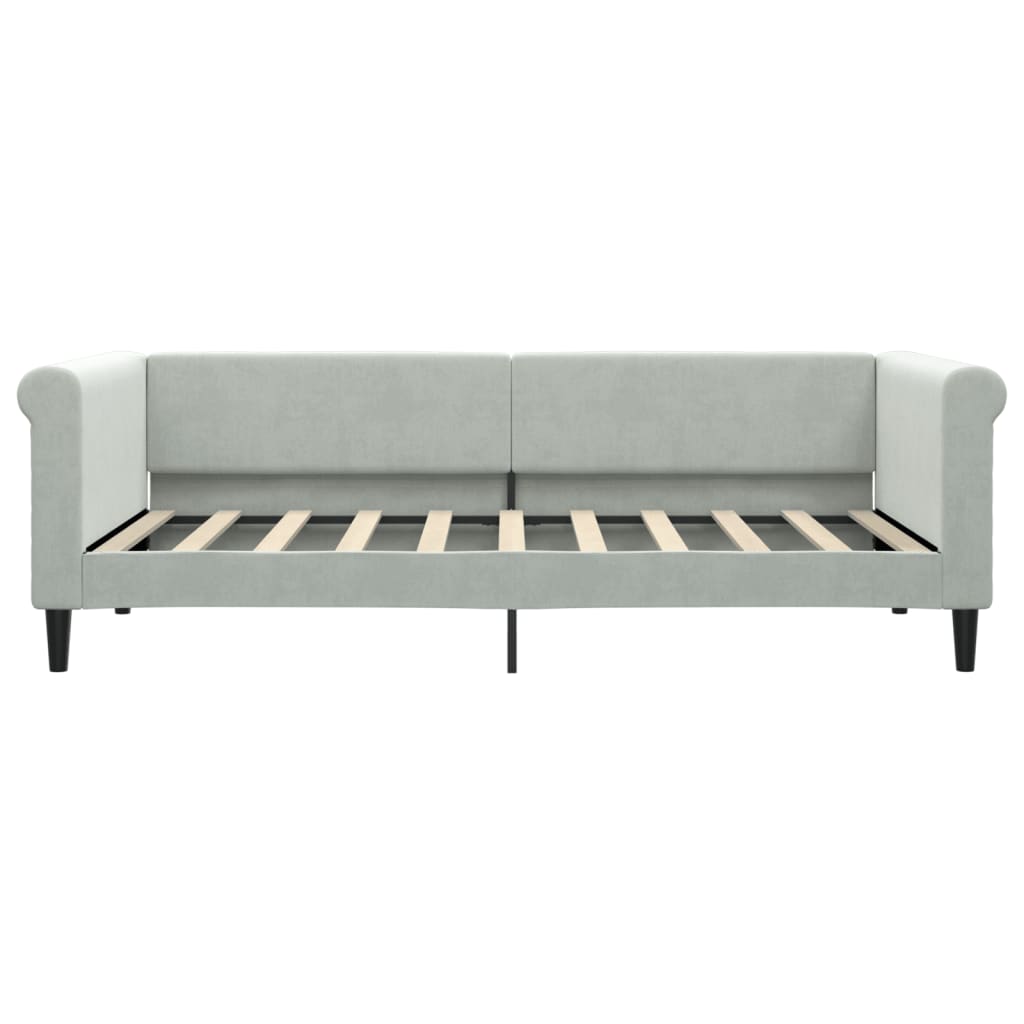 Letto Da Giorno Grigio Chiaro 90x190 Cm In Velluto - Image 3