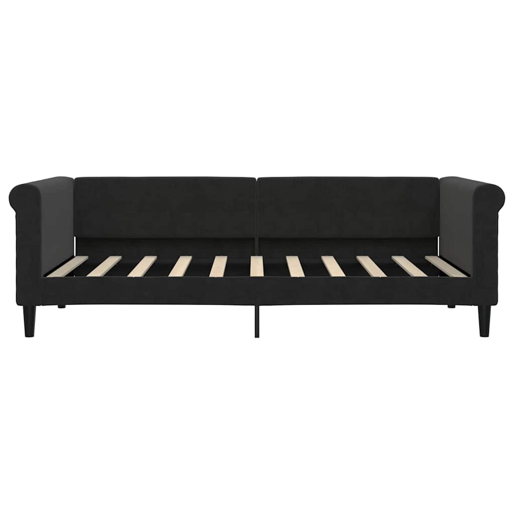 Letto Da Giorno Nero 90x190 Cm In Velluto - Image 3