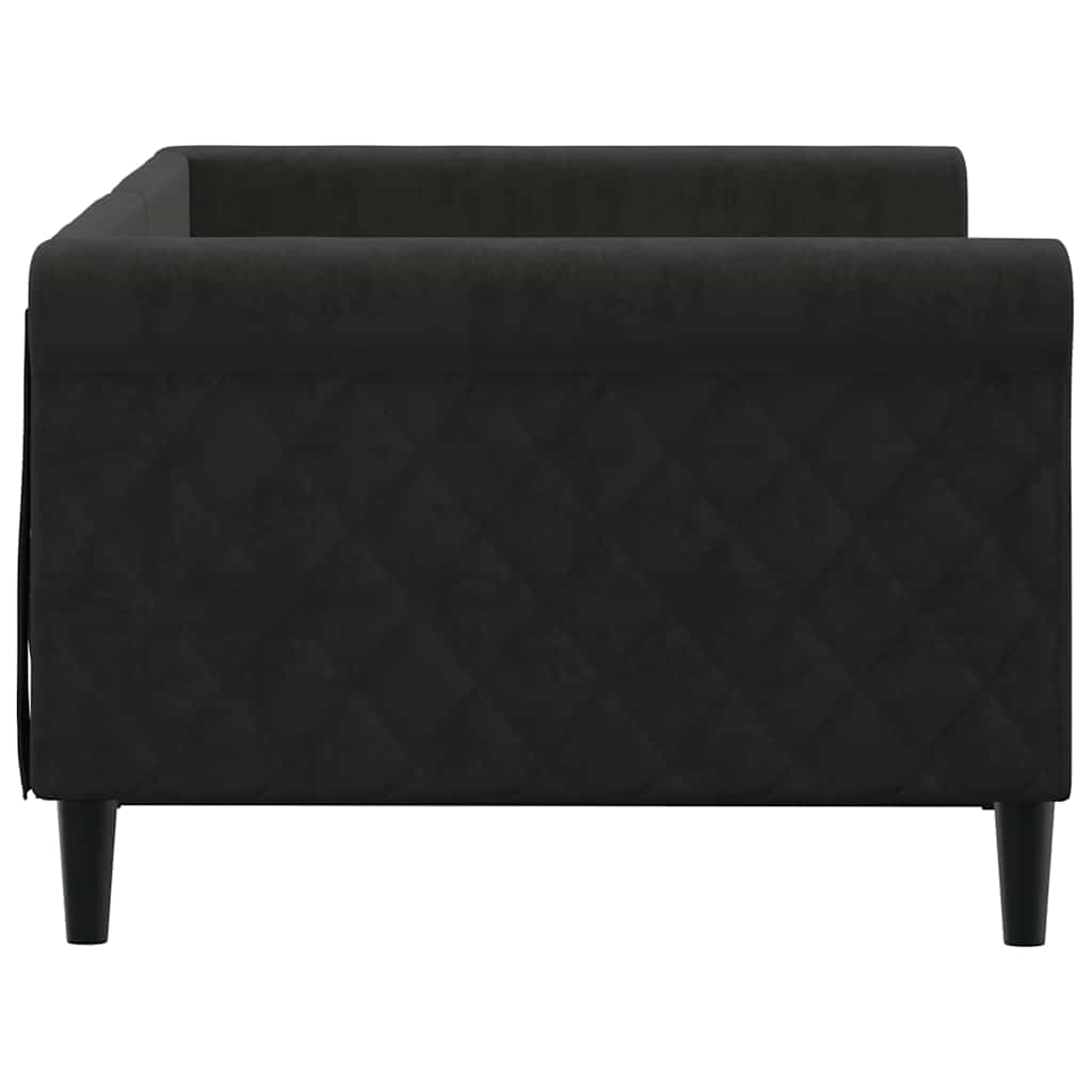 Letto Da Giorno Nero 90x190 Cm In Velluto - Image 4