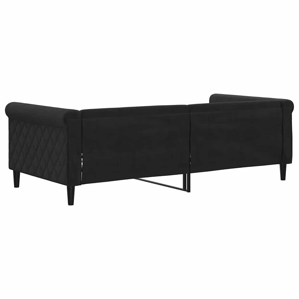 Letto Da Giorno Nero 90x190 Cm In Velluto - Image 5