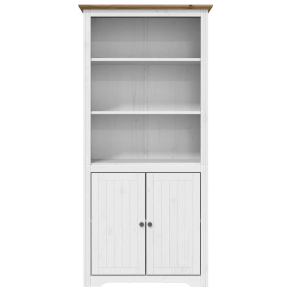 Libreria Bodo 82x40x173 Cm Legno Massello Pino Bianco E Marrone - Image 3