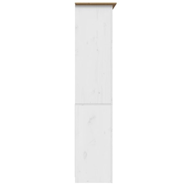 Libreria Bodo 82x40x173 Cm Legno Massello Pino Bianco E Marrone - Image 5