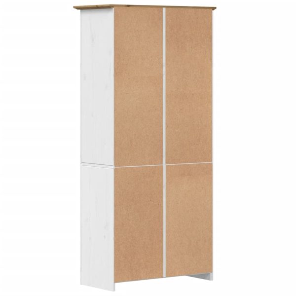 Libreria Bodo 82x40x173 Cm Legno Massello Pino Bianco E Marrone - Image 6