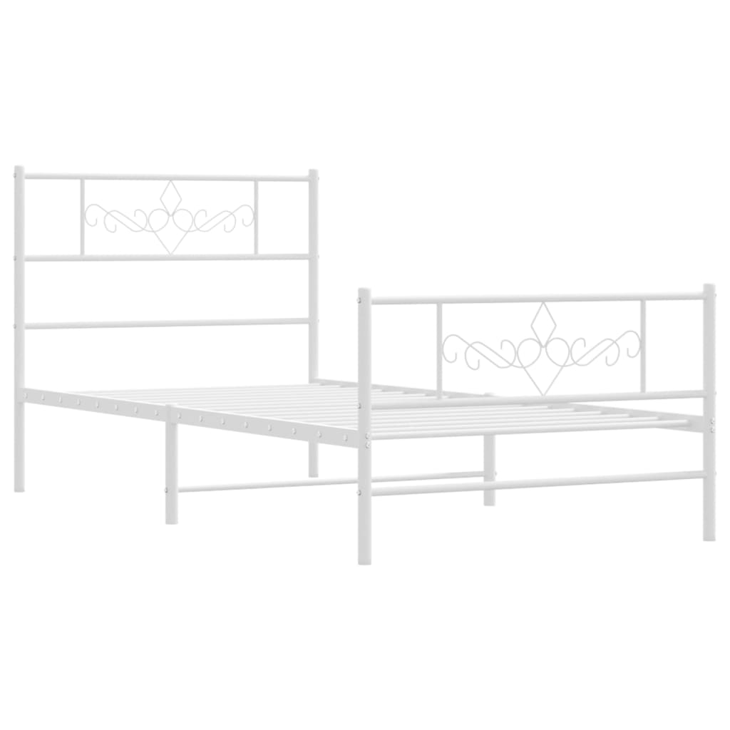 Giroletto Con Testiera E Pediera Metallo Bianco 75x190 cm - Image 3