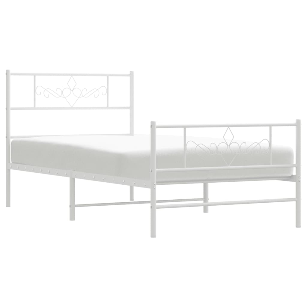 Giroletto Con Testiera E Pediera Metallo Bianco 75x190 cm - Image 4