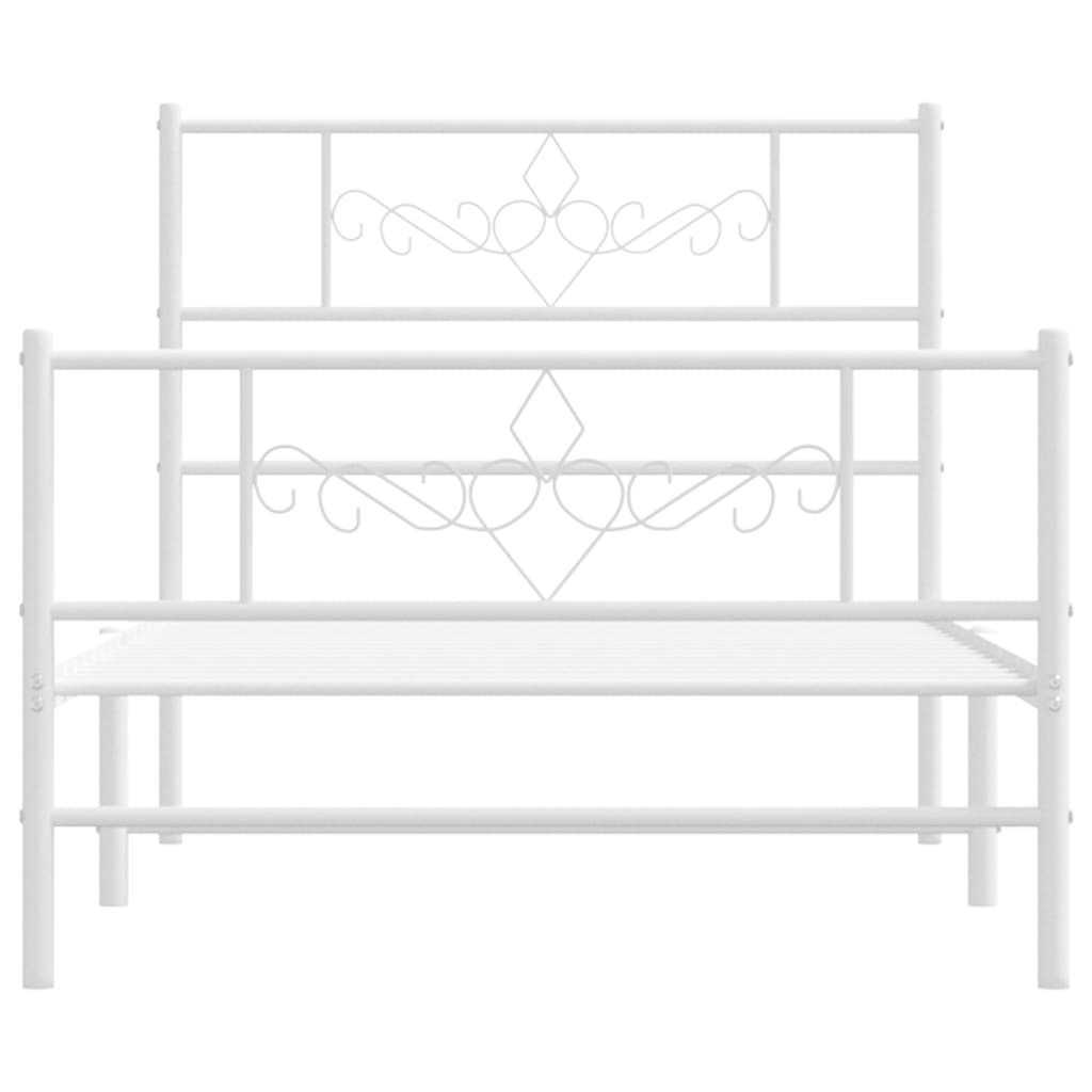 Giroletto Con Testiera E Pediera Metallo Bianco 75x190 cm - Image 5