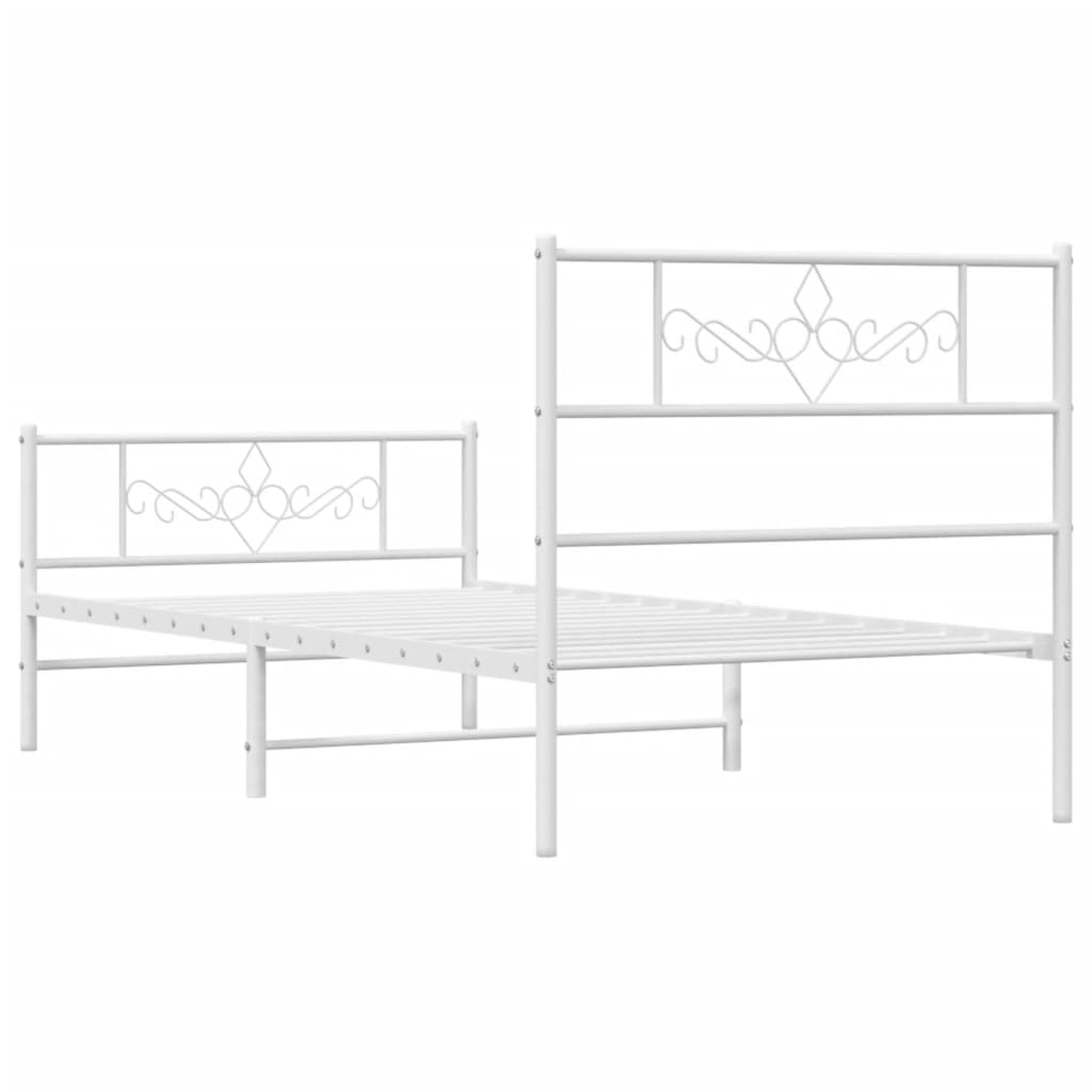 Giroletto Con Testiera E Pediera Metallo Bianco 75x190 cm - Image 6