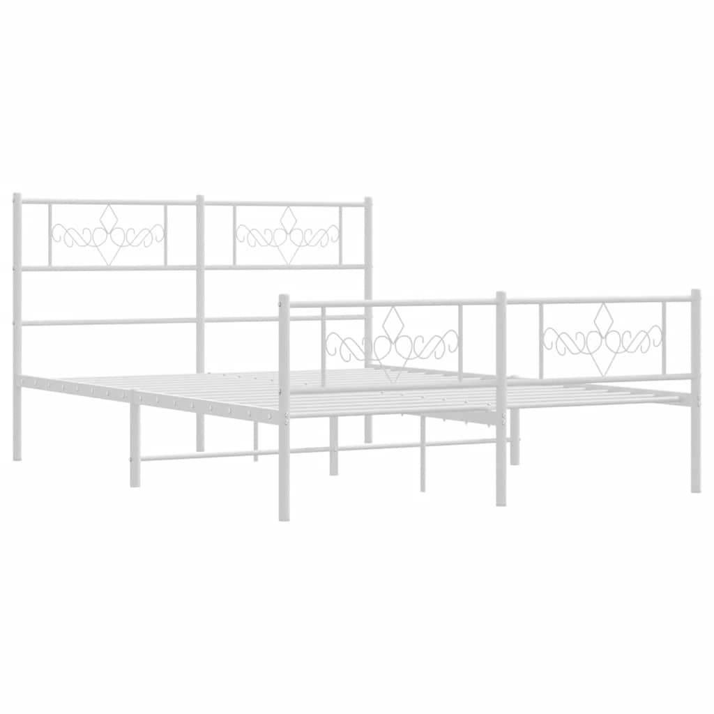 Giroletto Con Testiera E Pediera Metallo Bianco 135x190 cm - Image 3