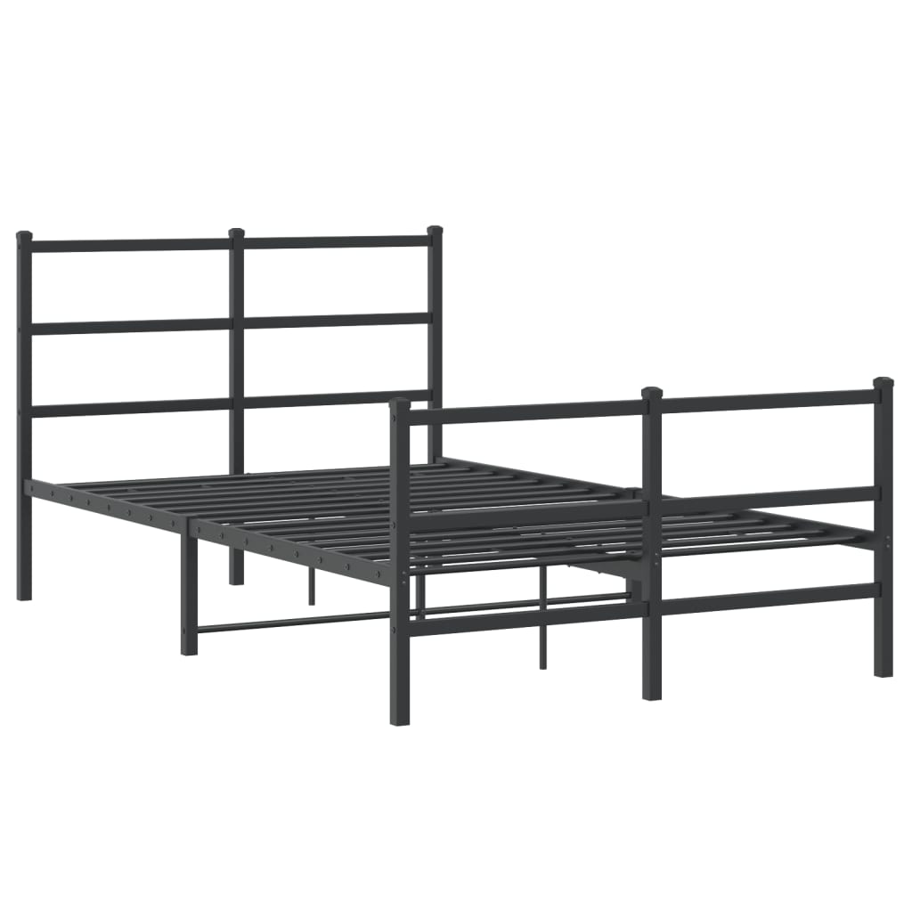 Giroletto Con Testiera E Pediera Metallo Nero 120x190 cm - Image 3