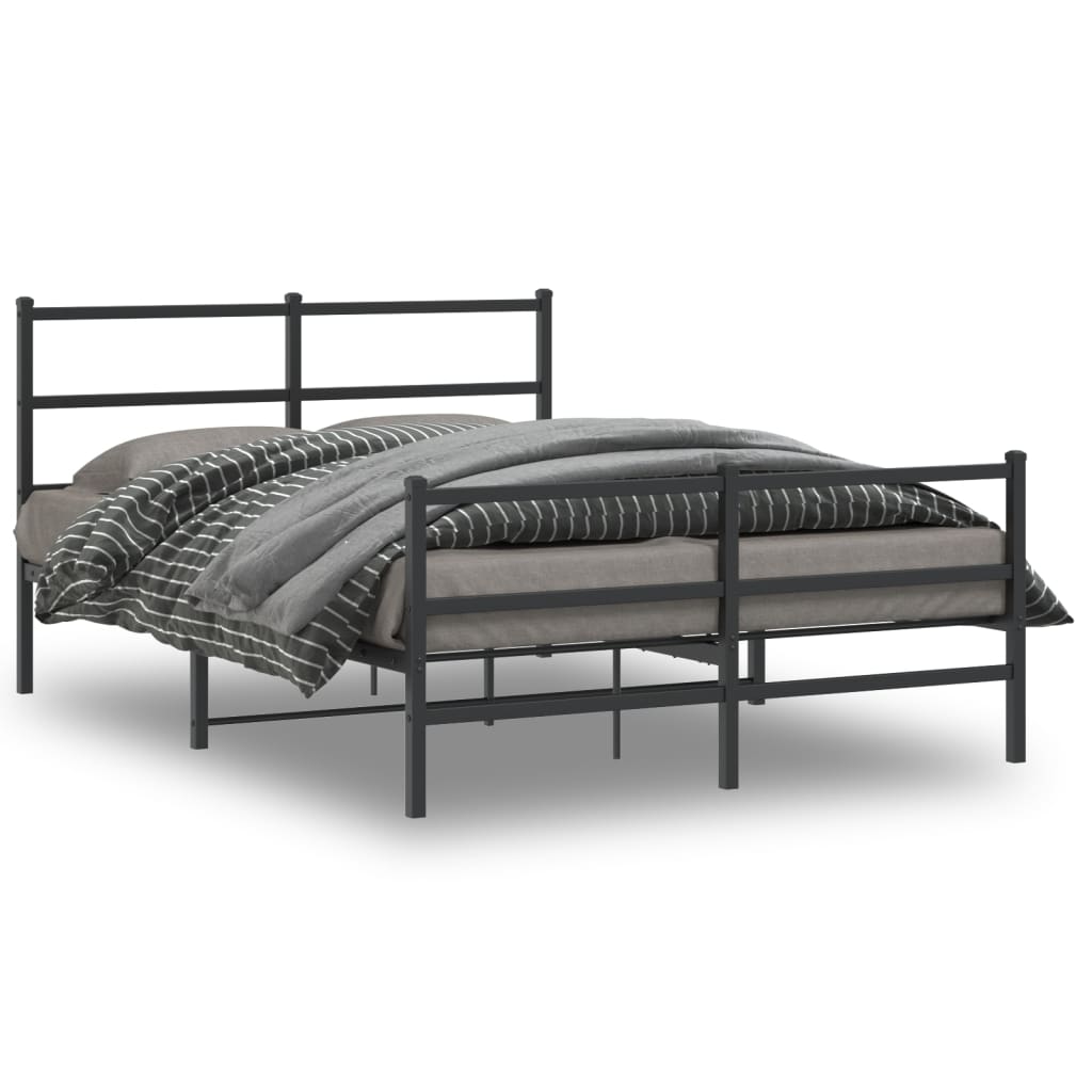 Giroletto Con Testiera E Pediera Metallo Nero 135x190 cm