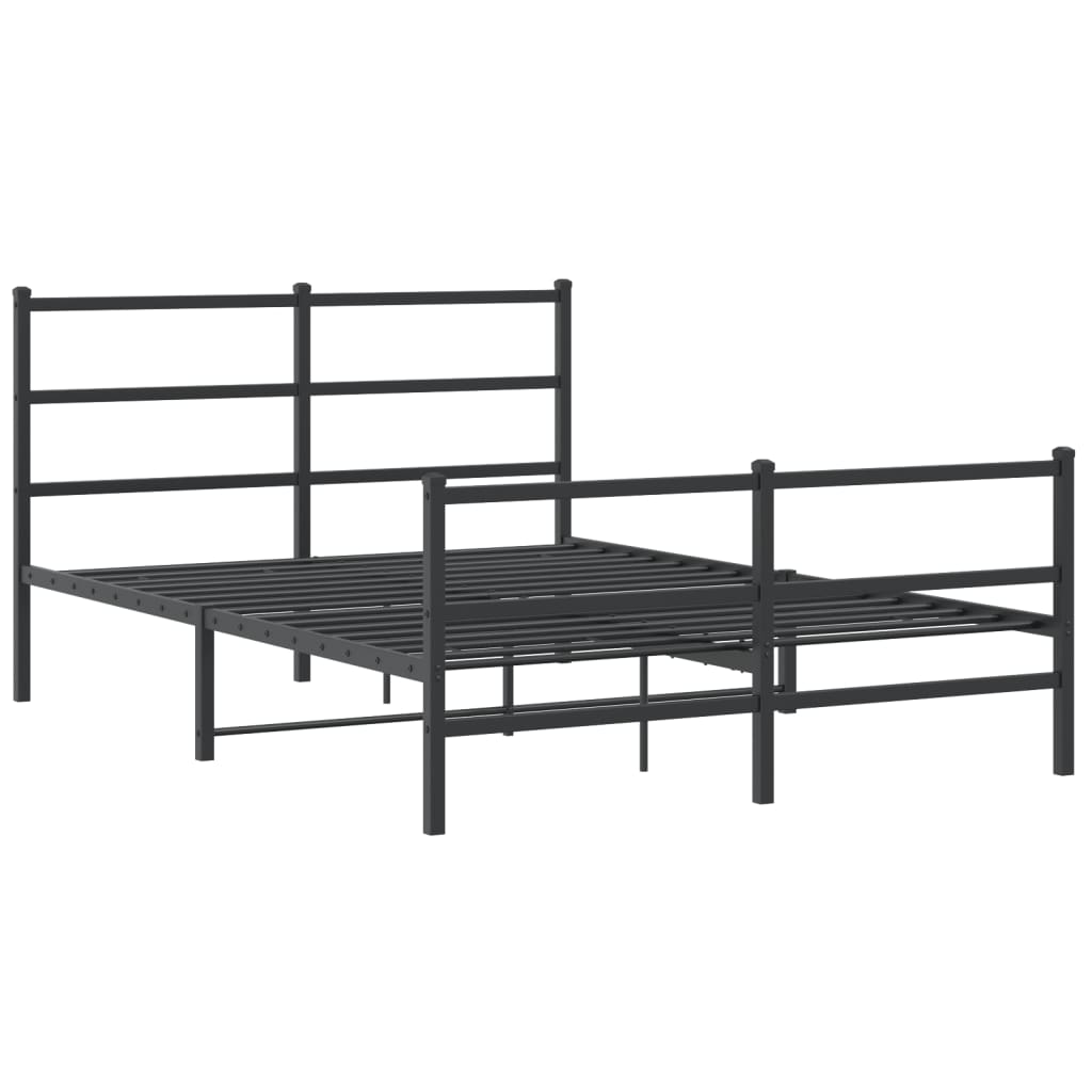 Giroletto Con Testiera E Pediera Metallo Nero 135x190 cm - Image 3