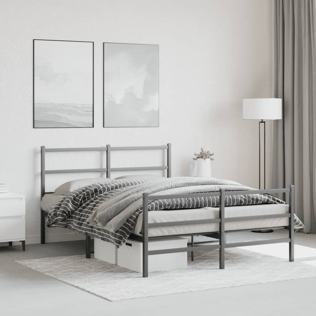Giroletto Con Testiera E Pediera Metallo Nero 135x190 cm - Image 4