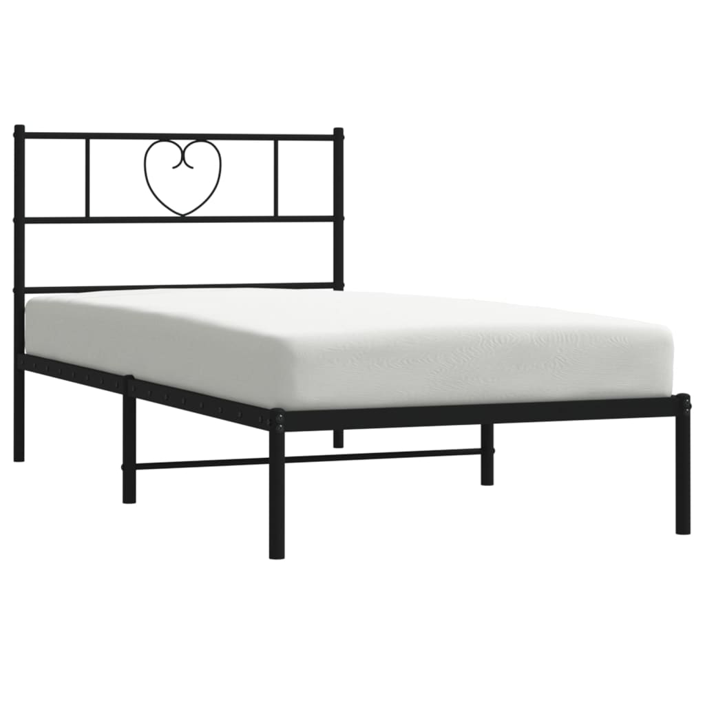 Giroletto Con Testiera In Metallo Nero 90x200 cm - Image 3