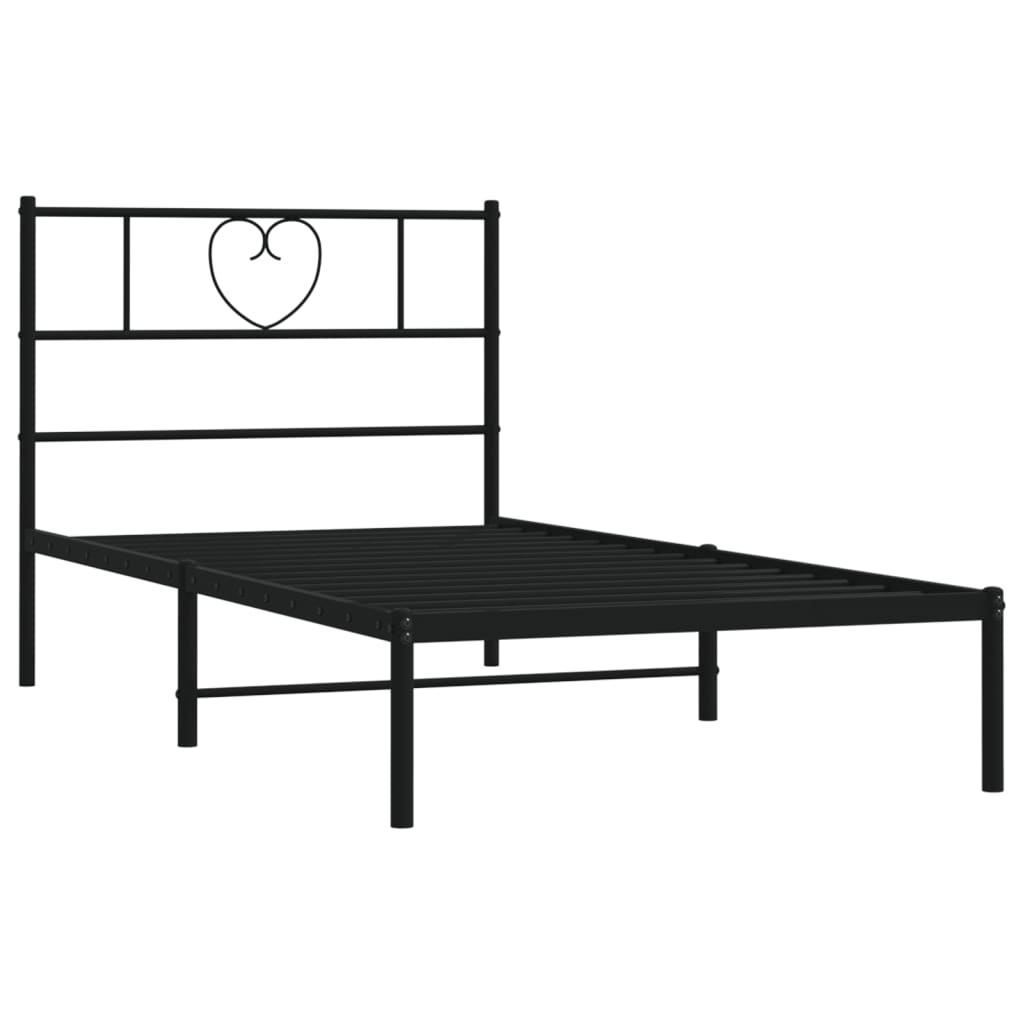 Giroletto Con Testiera In Metallo Nero 90x200 cm - Image 4