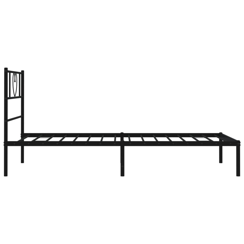 Giroletto Con Testiera In Metallo Nero 90x200 cm - Image 6