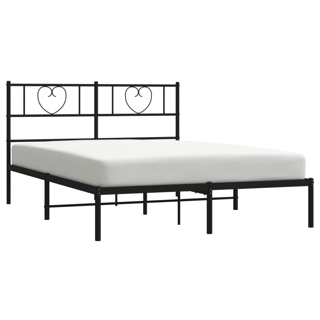 Giroletto Con Testiera In Metallo Nero 120x190 cm - Image 3