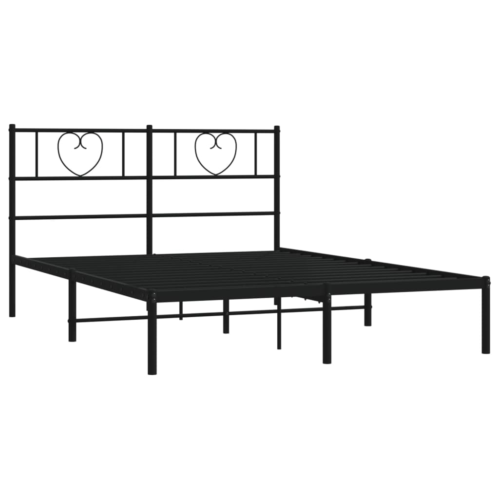 Giroletto Con Testiera In Metallo Nero 120x190 cm - Image 4