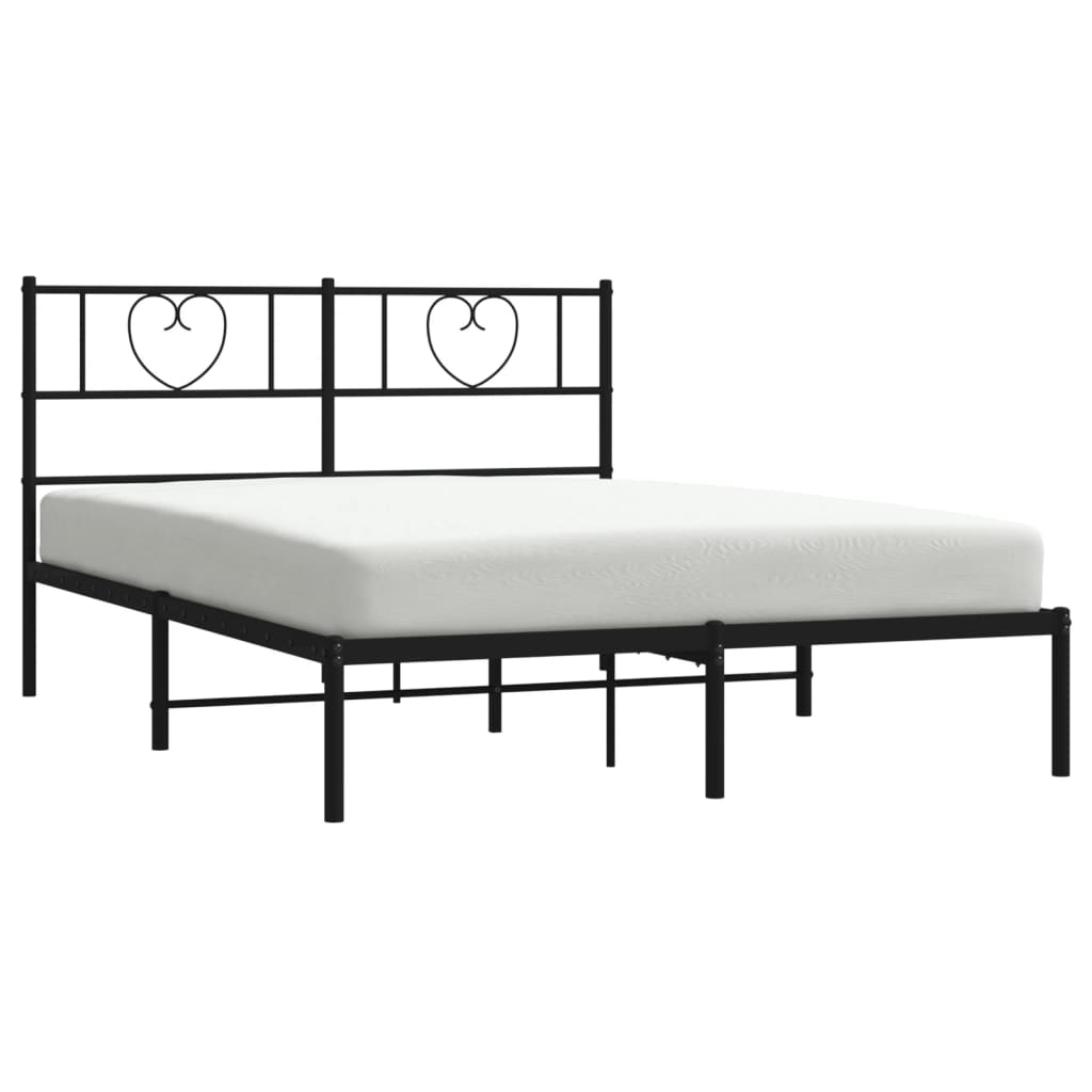 Giroletto Con Testiera In Metallo Nero 140x190 cm - Image 3