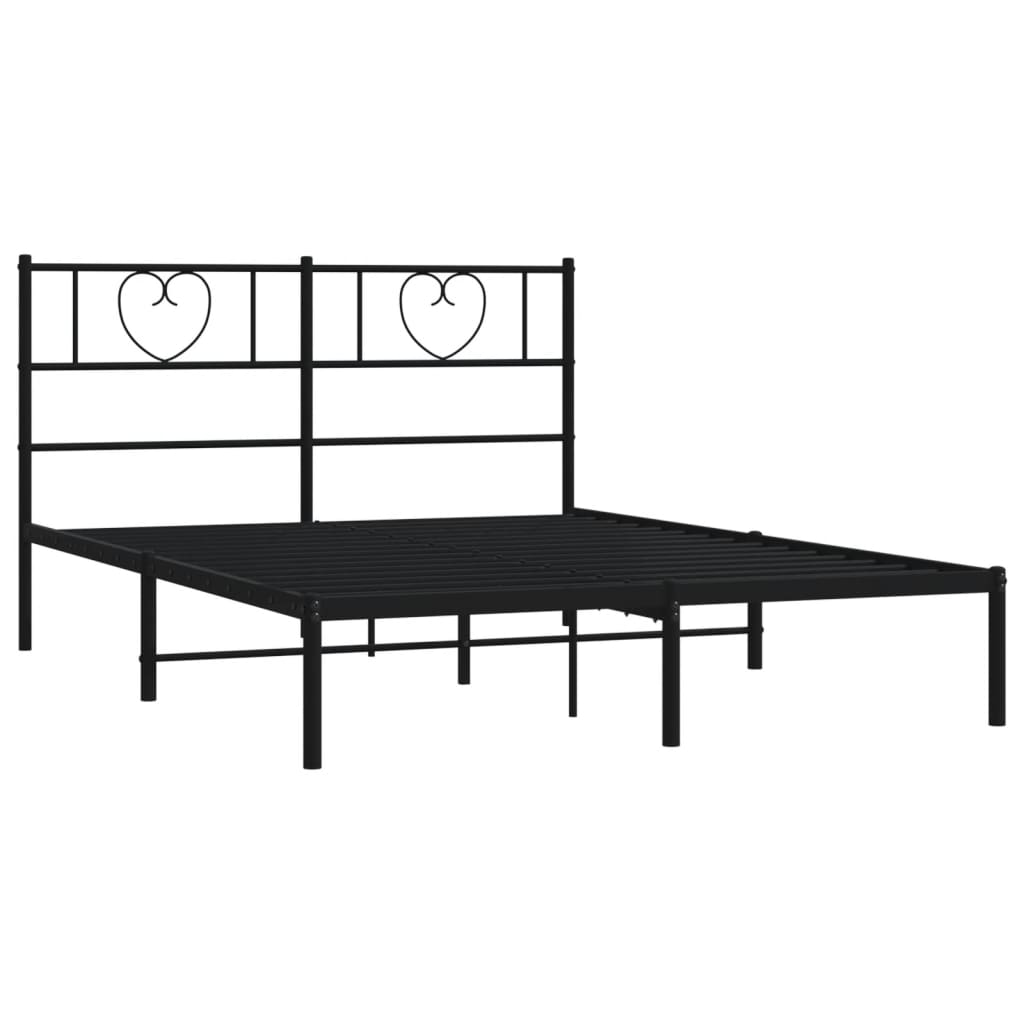 Giroletto Con Testiera In Metallo Nero 140x190 cm - Image 4