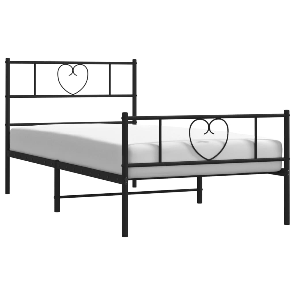 Giroletto Con Testiera E Pediera Metallo Nero 90x190 cm - Image 3