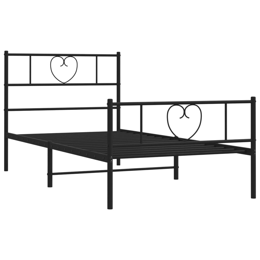 Giroletto Con Testiera E Pediera Metallo Nero 90x190 cm - Image 4