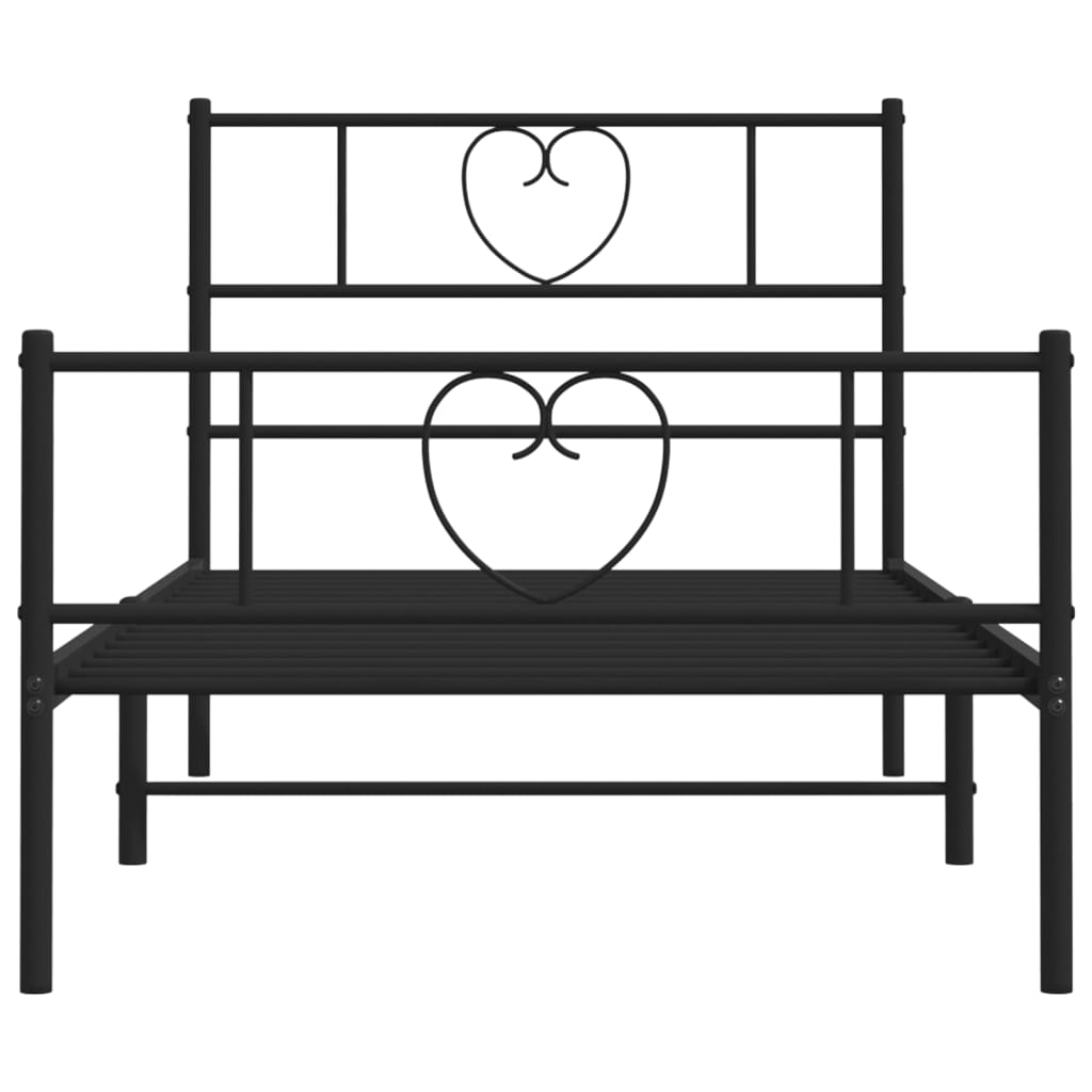 Giroletto Con Testiera E Pediera Metallo Nero 90x190 cm - Image 5
