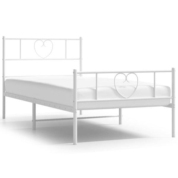 Giroletto Con Testiera E Pediera Metallo Bianco 75x190 cm - Image 2