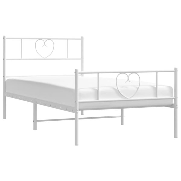 Giroletto Con Testiera E Pediera Metallo Bianco 75x190 cm - Image 3
