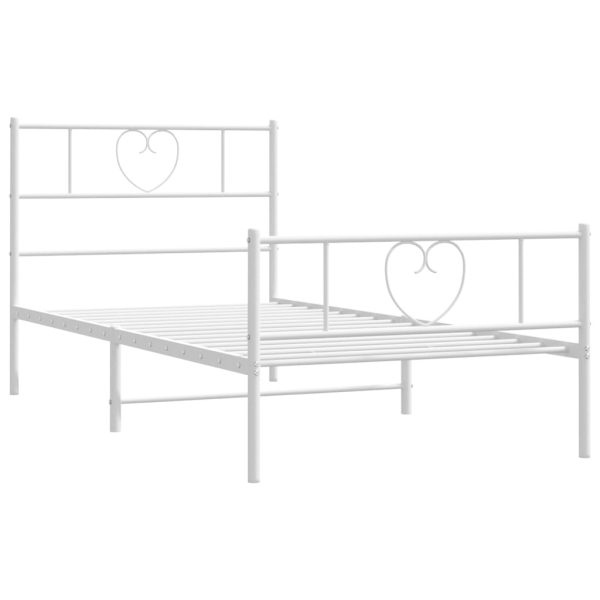 Giroletto Con Testiera E Pediera Metallo Bianco 75x190 cm - Image 5