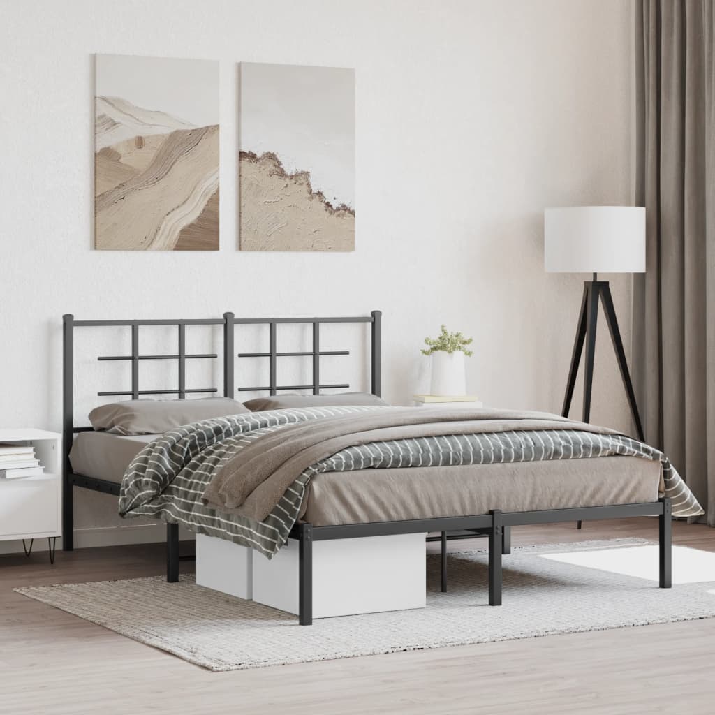 Giroletto Con Testiera In Metallo Nero 140x190 cm