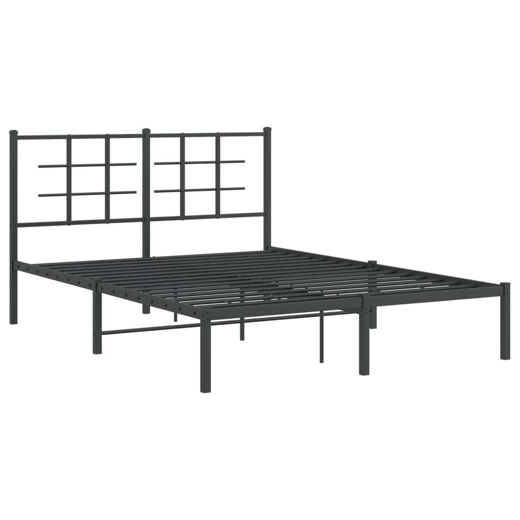 Giroletto Con Testiera In Metallo Nero 140x190 cm - Image 3