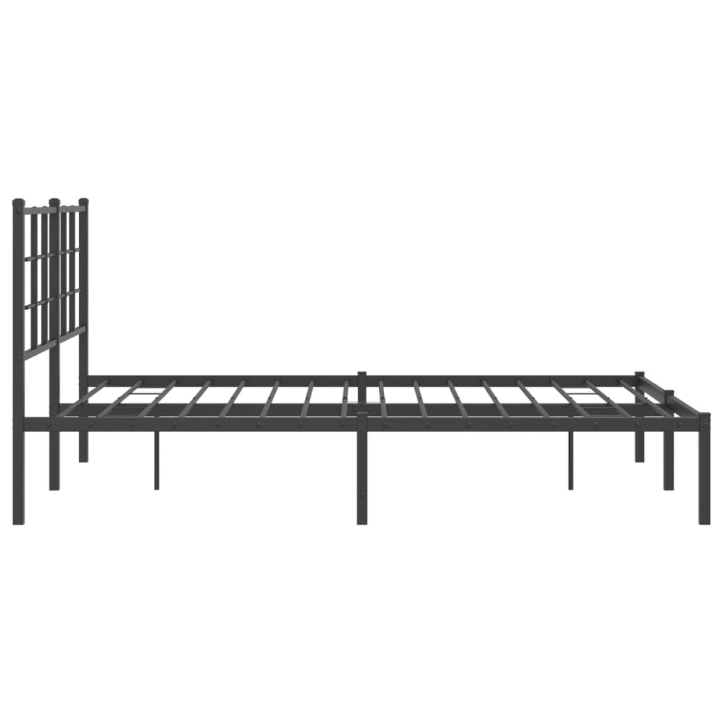 Giroletto Con Testiera In Metallo Nero 140x190 cm - Image 6