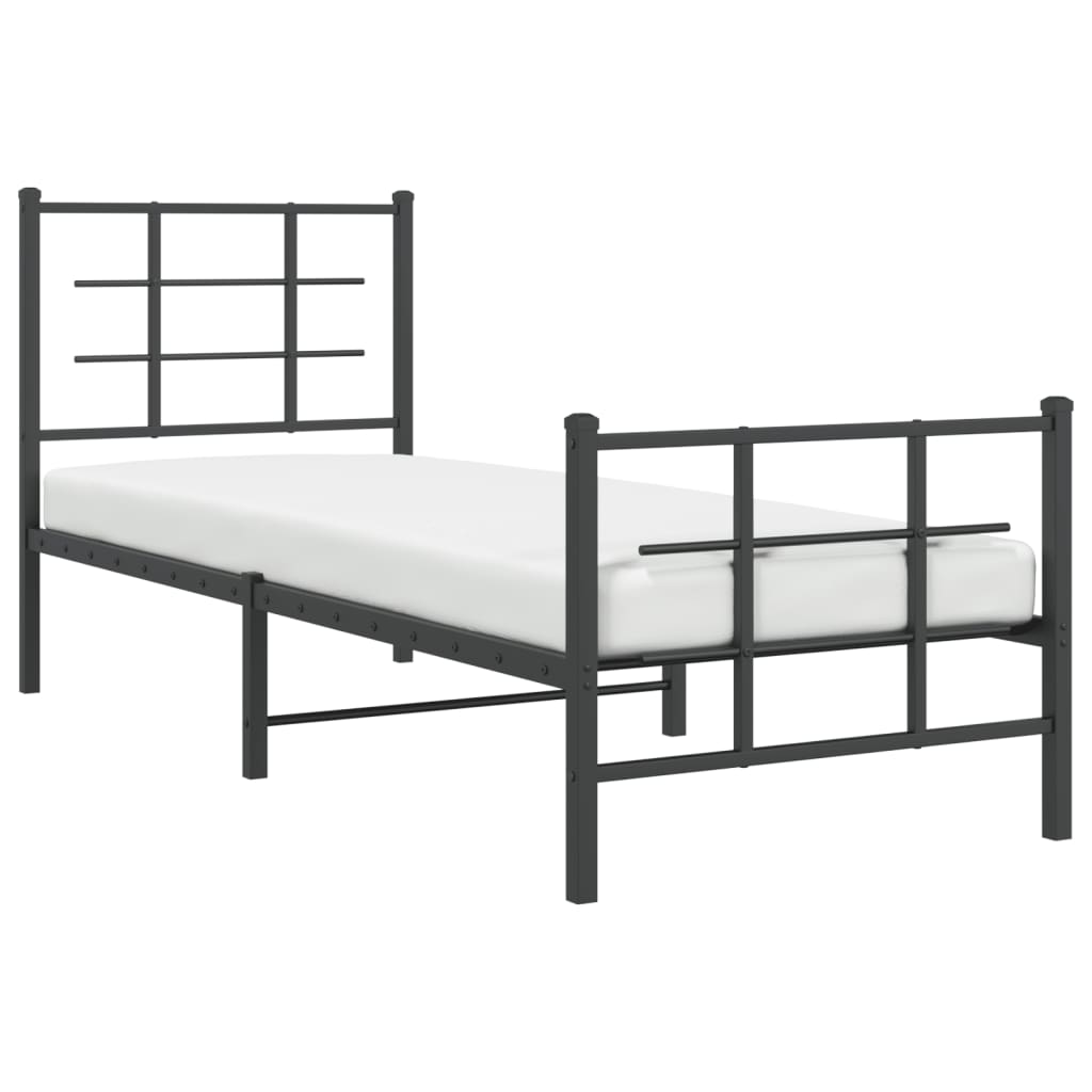 Giroletto Con Testiera E Pediera Metallo Nero 75x190 cm - Image 4