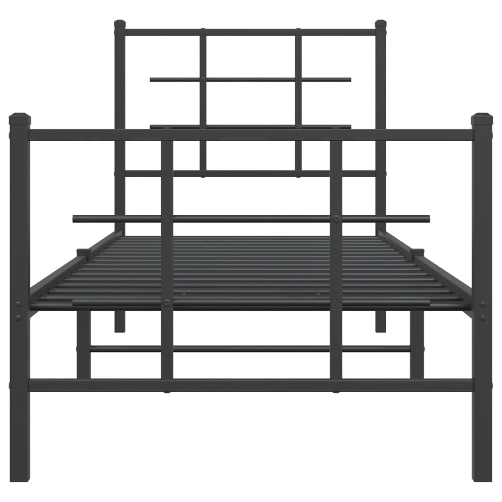 Giroletto Con Testiera E Pediera Metallo Nero 75x190 cm - Image 5