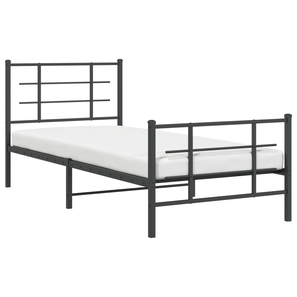 Giroletto Con Testiera E Pediera Metallo Nero 90x190 cm - Image 4